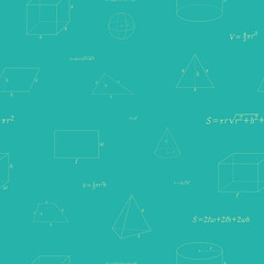 Seamless pattern with geometry figure and formulas