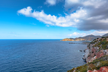 Fototapeta na wymiar Beautiful landscape of Crete, sea and mountain.