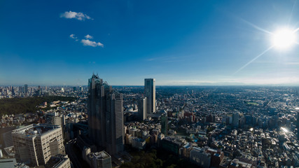 東京都庁から見た東京の街風景