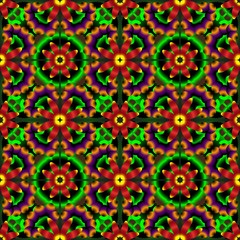 Seamless endless repeating multicolored bright ornament of different colors