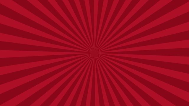 Red sun rays rotating. Pop art and comic style backgound animated 4K.