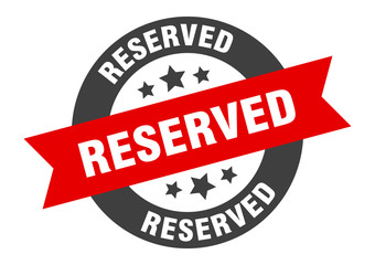 reserved sign. reserved black-red round ribbon sticker