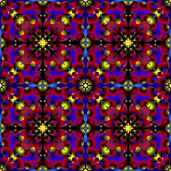 Seamless endless repeating multicolored bright ornament of different colors