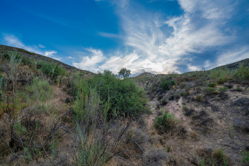 mountainous landscape with clouds near Ugijar (Spain)