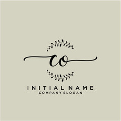 CO Beauty vector initial logo, handwriting logo.