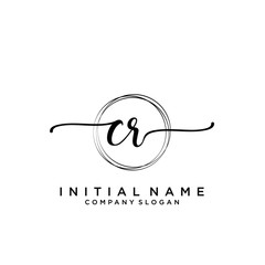 Fototapeta premium CR Beauty vector initial logo, handwriting logo.