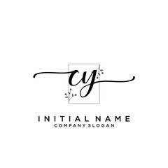 CY Beauty vector initial logo, handwriting logo.