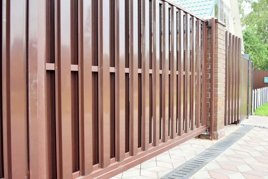 metal sliding gates in a private residential building