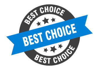 best choice sign. best choice blue-black round ribbon sticker