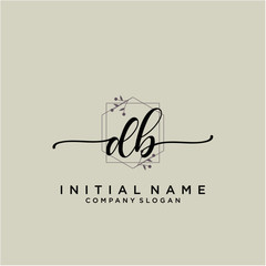 DB Beauty vector initial logo, handwriting logo.