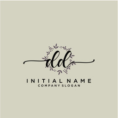 DD Beauty vector initial logo, handwriting logo.