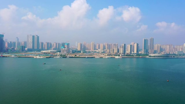 A seaside city view of Zhanjiang Bay, Guangdong, China