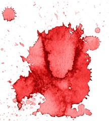 Colorful abstract watercolor texture stain with splashes and spatters.