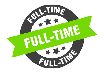Obraz premium full-time sign. full-time black-green round ribbon sticker