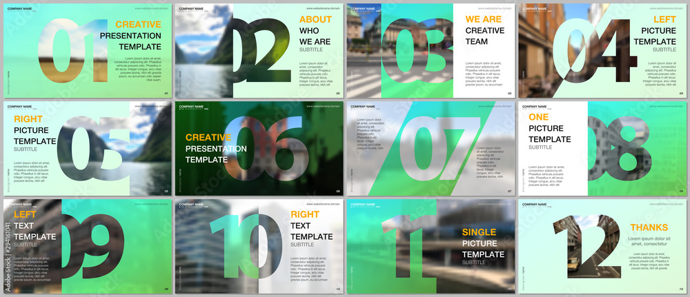 Sticker minimal presentations design, portfolio vector templates with numbers. easy to edit and customize. m