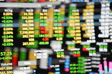 Stock exchange display Blur Out of focus