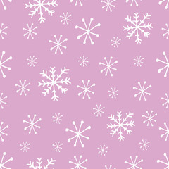 Naklejka na ściany i meble Cute snowflakes pattern in modern scandinavian style in vector. Absctract nordic geometric design for winter decoration interior, print posters, greating card, bussines banner, wrapping.