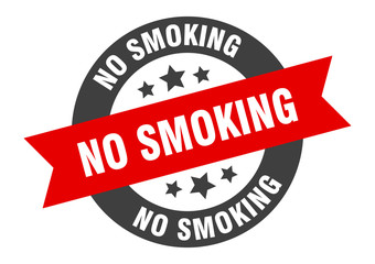 no smoking sign. no smoking black-red round ribbon sticker