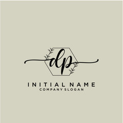 DP Beauty vector initial logo, handwriting logo.