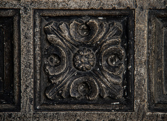 fragments of old church bas-relief