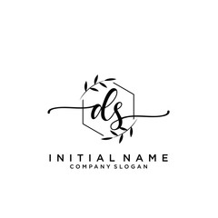 DS Beauty vector initial logo, handwriting logo.
