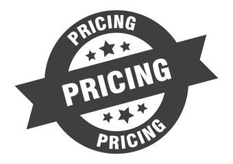 Fototapeta premium pricing sign. pricing black round ribbon sticker