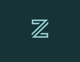 Creative linear blue logo letter Z sign for business company