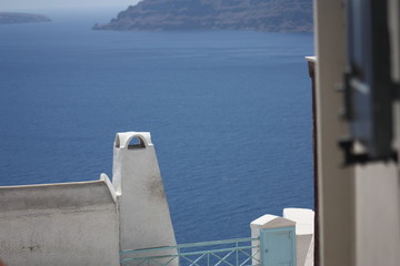 Obraz premium Mediterranean images with volcano, caldera, sea, wind, sand and sunsets: Santorini island