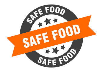 Fototapeta premium safe food sign. safe food orange-black round ribbon sticker