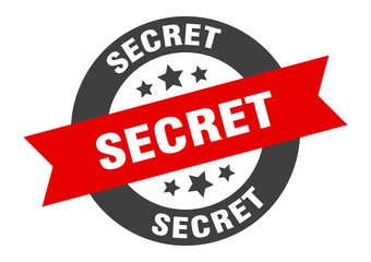secret sign. secret black-red round ribbon sticker