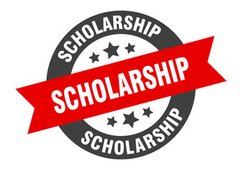 scholarship sign. scholarship black-red round ribbon sticker