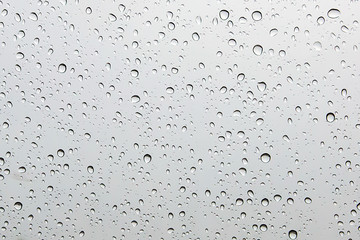 Water droplets on the glass when it rains for background and textured.