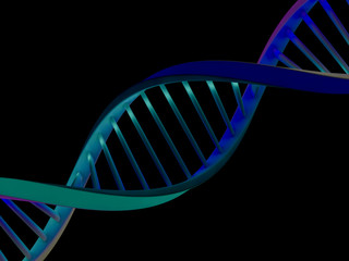 DNA chain. Abstract scientific background. 3D rendering