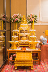 the Buddha statue in the room