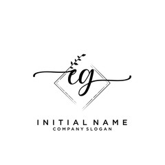 EG Beauty vector initial logo, handwriting logo.