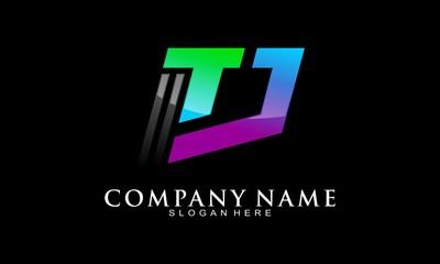 Abstract T and D glossy logo icon