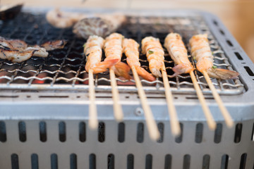 Barbecue shrimp skewers