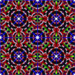 Seamless endless repeating multicolored bright ornament of different colors on combined background