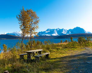 Coast of the Norwegian Sea.Tromso,Oldervik.