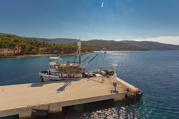 Hvar, Croatia, old city at sunset