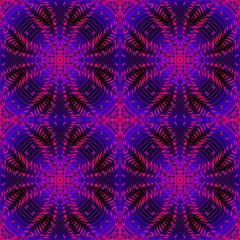 Seamless endless repeating multicolored bright ornament of different colors on combined background