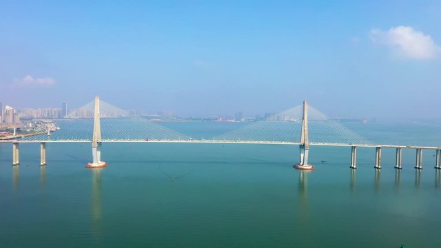 A seaside city view of Zhanjiang Bay, Guangdong, China