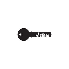 Apartment logo design incorporated with key icon and building design
