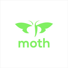 simple abstract moth or butterfly for logo design inspiration