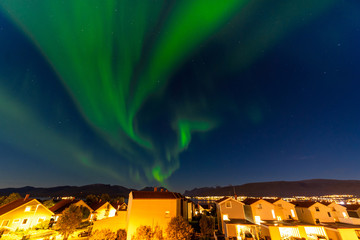 The polar lights in Norway. Tromso