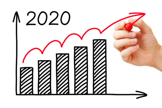 Year 2020 Business Growth Graph Concept