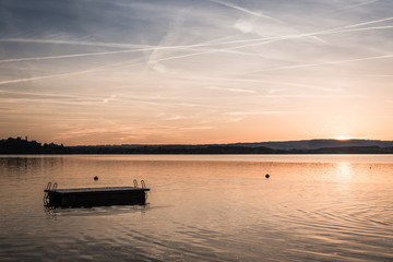 Delicate sunset in pastel colors.