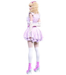 Young beautiful girl with doll face.