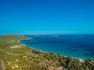 Corsica Figari Testa beach aerial view