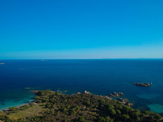 Fototapeta na wymiar Corsica Palombaggia from the sky